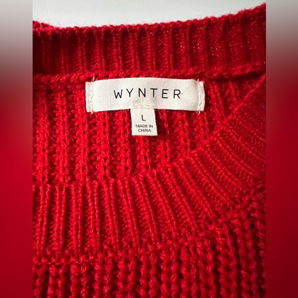 Wynter Womens knit Sweater red white size Large - new without tags - Picture 7 of 7